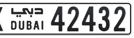 Dubai Plate number X 42432 for sale - Short layout, Сlose view