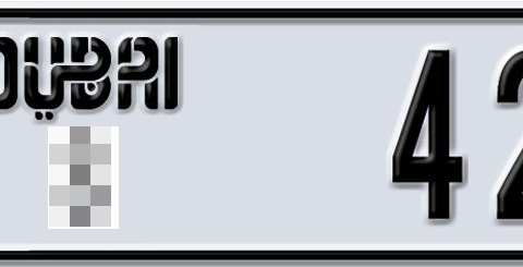 Dubai Plate number  * 42432 for sale - Short layout, Dubai logo, Сlose view