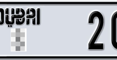 Dubai Plate number  * 20054 for sale - Short layout, Dubai logo, Сlose view