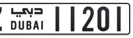 Dubai Plate number Z 11201 for sale - Short layout, Сlose view