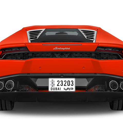 Dubai Plate number  * 23203 for sale - Short layout, Сlose view