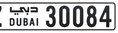 Dubai Plate number Z 30084 for sale - Short layout, Сlose view