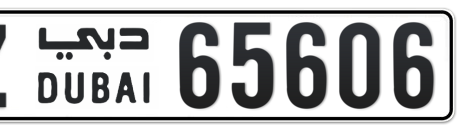 Dubai Plate number Z 65606 for sale - Short layout, Сlose view
