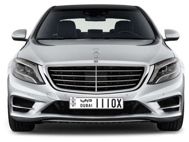 Dubai Plate number  * 1110X for sale - Long layout, Full view