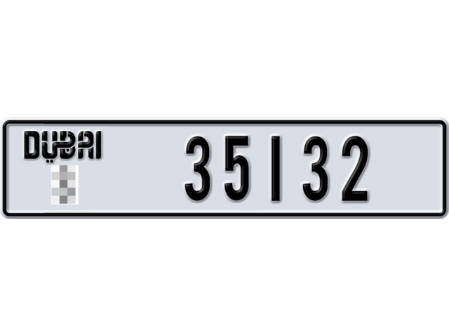 Dubai Plate number  * 35132 for sale - Long layout, Dubai logo, Full view