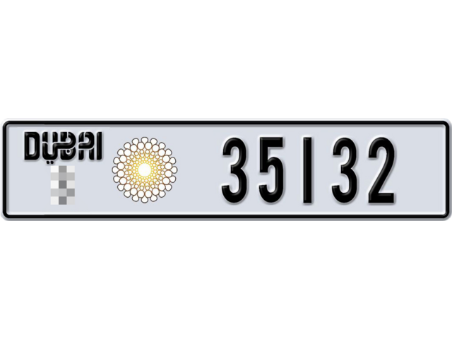 Dubai Plate number  * 35132 for sale - Long layout, Dubai logo, Full view