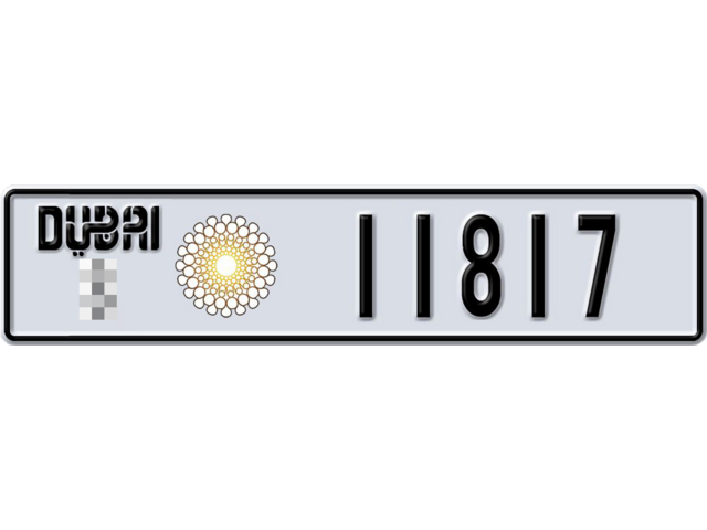 Dubai Plate number  * 11817 for sale - Long layout, Dubai logo, Full view