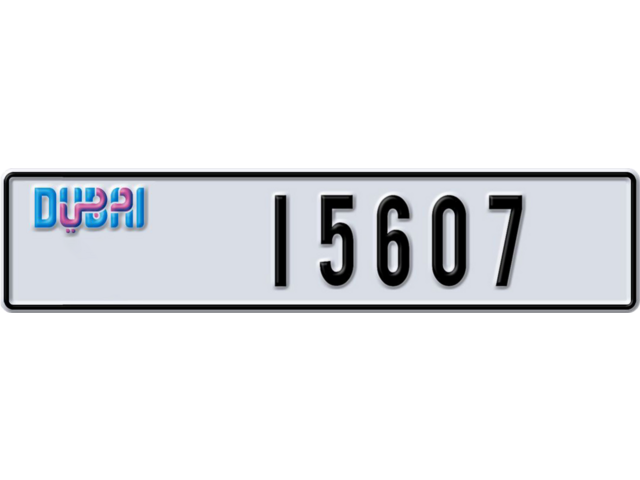 Dubai Plate number AA 15607 for sale - Long layout, Dubai logo, Full view