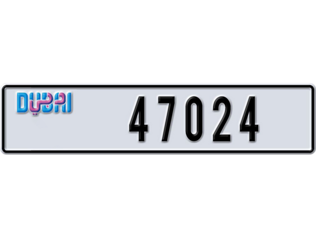 Dubai Plate number AA 47024 for sale - Long layout, Dubai logo, Full view