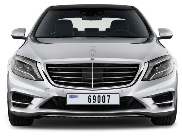 Dubai Plate number AA 69007 for sale - Long layout, Dubai logo, Full view