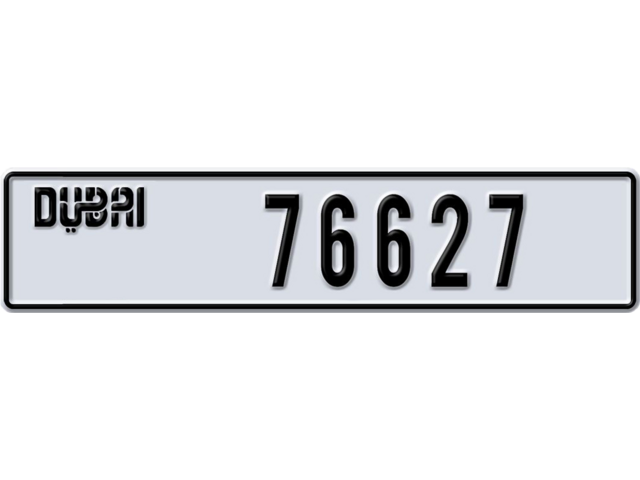 Dubai Plate number AA 76627 for sale - Long layout, Dubai logo, Full view