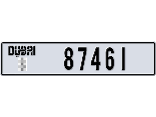 Dubai Plate number  * 87461 for sale - Long layout, Dubai logo, Full view