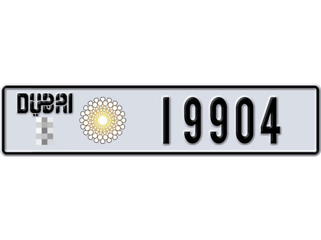 Dubai Plate number  * 19904 for sale - Long layout, Dubai logo, Full view