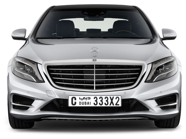 Dubai Plate number C 333X2 for sale - Long layout, Full view