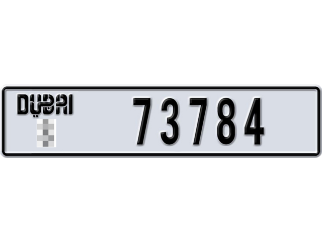 Dubai Plate number  * 73784 for sale - Long layout, Dubai logo, Full view