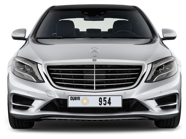 Dubai Plate number D 954 for sale - Long layout, Dubai logo, Full view