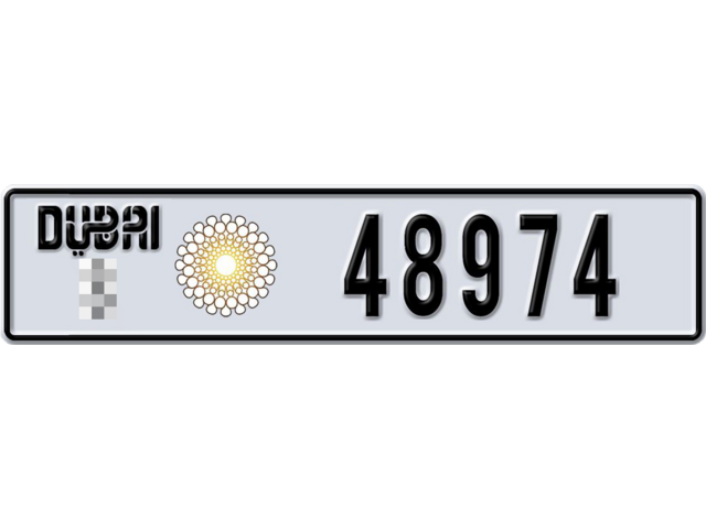 Dubai Plate number  * 48974 for sale - Long layout, Dubai logo, Full view