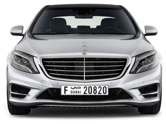 Dubai Plate number F 20820 for sale - Long layout, Full view