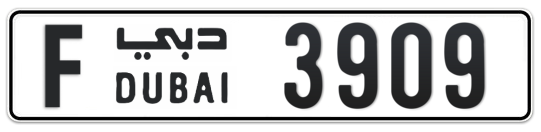 Dubai Plate number F 3909 for sale - Long layout, Full view