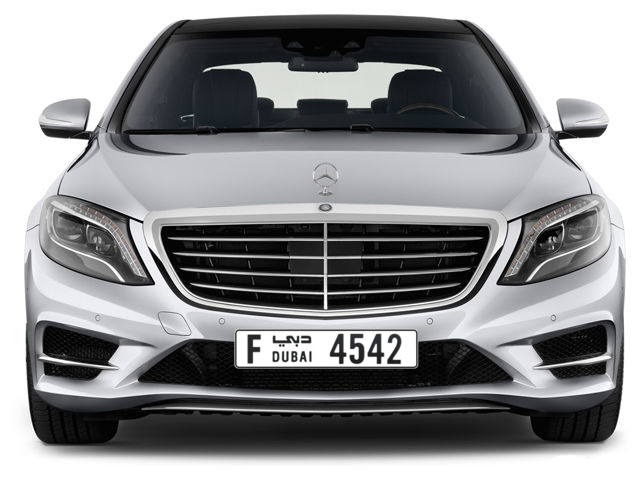 Dubai Plate number F 4542 for sale - Long layout, Full view