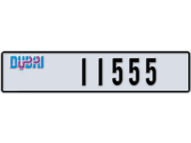 Dubai Plate number H 11555 for sale - Long layout, Dubai logo, Full view