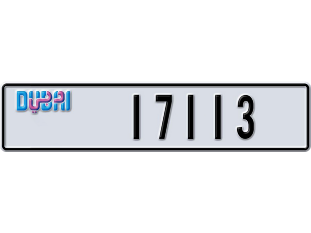 Dubai Plate number J 17113 for sale - Long layout, Dubai logo, Full view