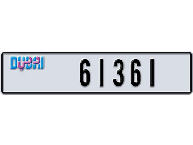 Dubai Plate number J 61361 for sale - Long layout, Dubai logo, Full view