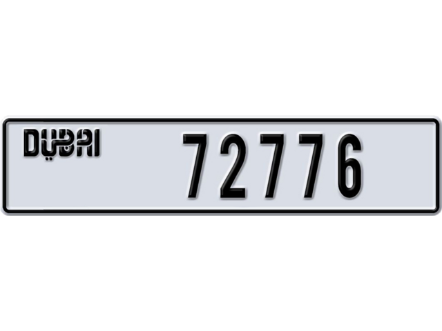 Dubai Plate number J 72776 for sale - Long layout, Dubai logo, Full view