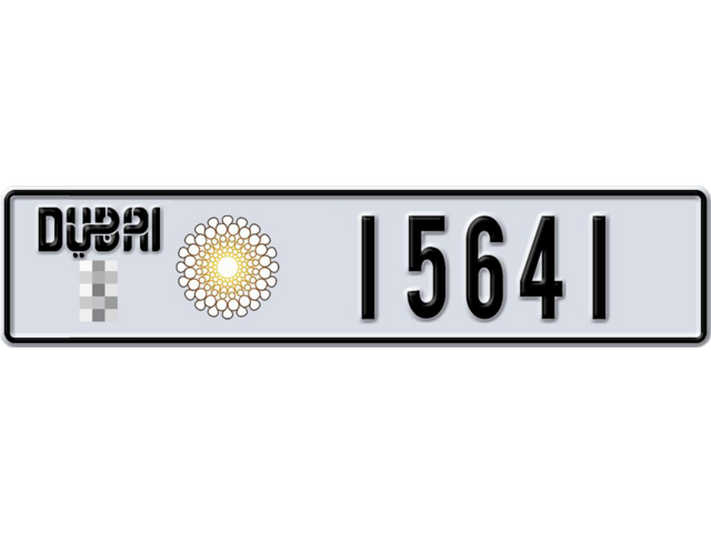 Dubai Plate number  * 15641 for sale - Long layout, Dubai logo, Full view