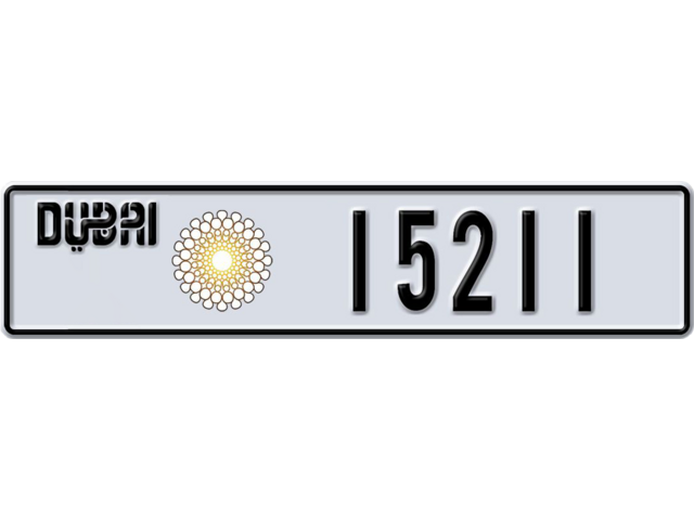 Dubai Plate number L 15211 for sale - Long layout, Dubai logo, Full view