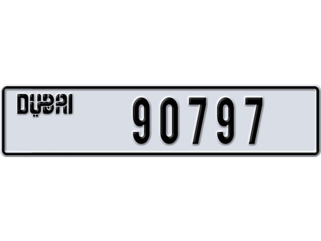 Dubai Plate number L 90797 for sale - Long layout, Dubai logo, Full view