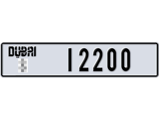 Dubai Plate number  * 12200 for sale - Long layout, Dubai logo, Full view