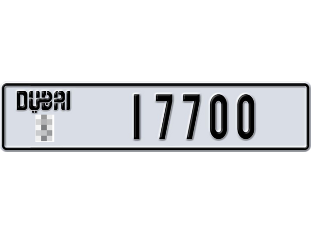 Dubai Plate number  * 17700 for sale - Long layout, Dubai logo, Full view