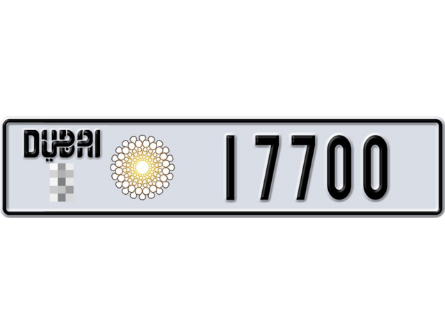 Dubai Plate number  * 17700 for sale - Long layout, Dubai logo, Full view