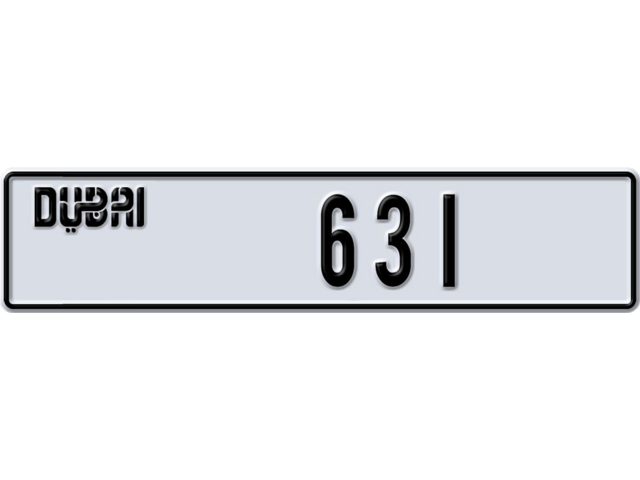 Dubai Plate number N 631 for sale - Long layout, Dubai logo, Full view