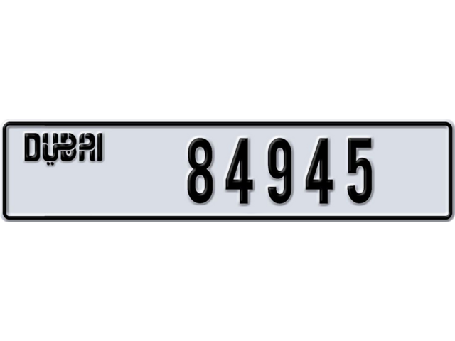 Dubai Plate number N 84945 for sale - Long layout, Dubai logo, Full view