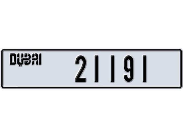 Dubai Plate number O 21191 for sale - Long layout, Dubai logo, Full view