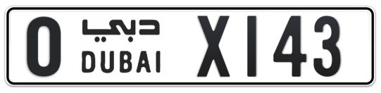 Dubai Plate number O X143 for sale - Long layout, Full view