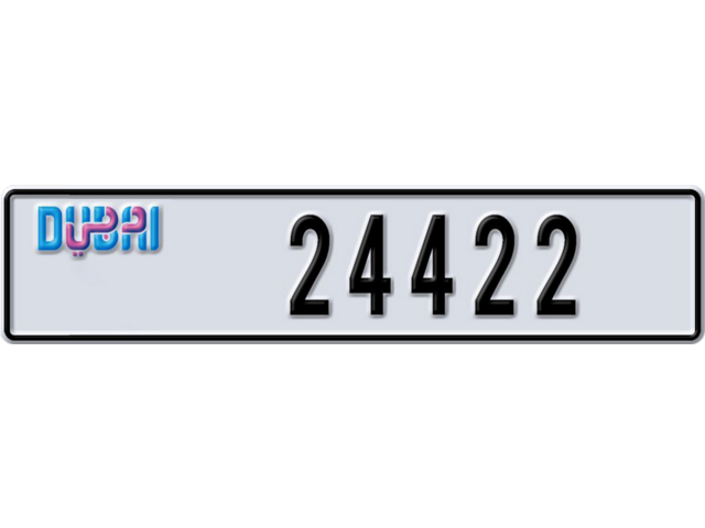 Dubai Plate number S 24422 for sale - Long layout, Dubai logo, Full view