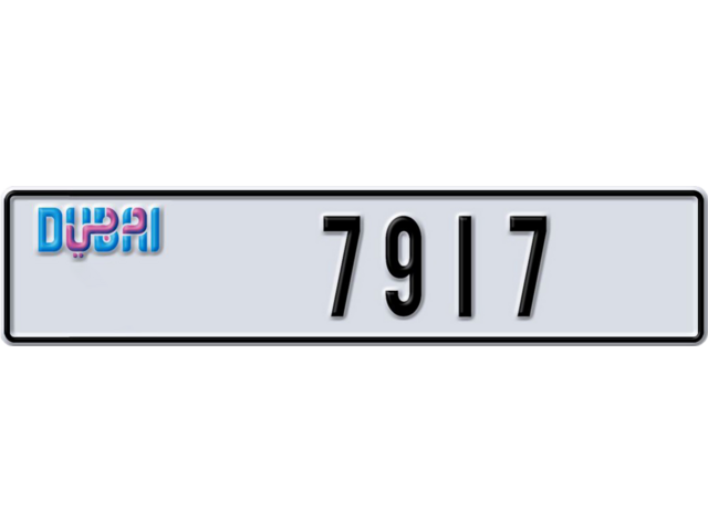 Dubai Plate number S 7917 for sale - Long layout, Dubai logo, Full view