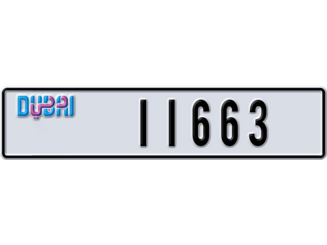 Dubai Plate number T 11663 for sale - Long layout, Dubai logo, Full view