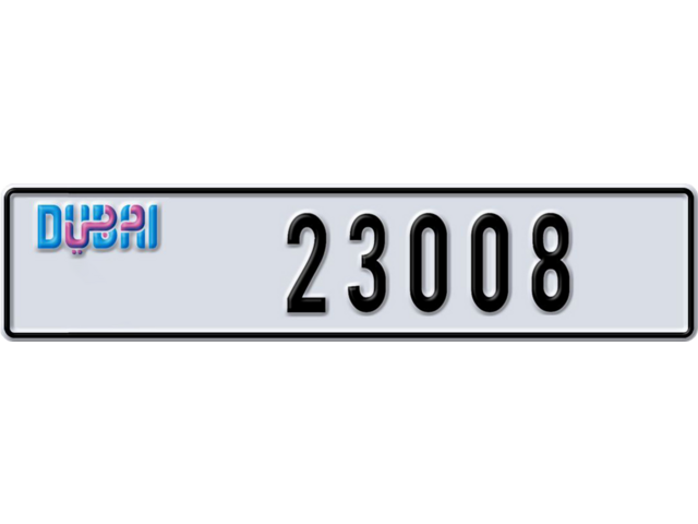 Dubai Plate number T 23008 for sale - Long layout, Dubai logo, Full view