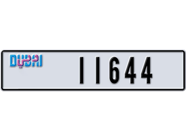 Dubai Plate number V 11644 for sale - Long layout, Dubai logo, Full view