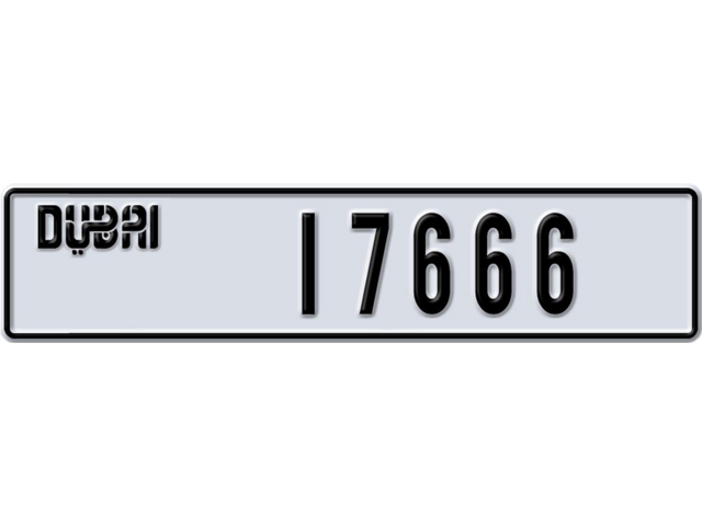 Dubai Plate number V 17666 for sale - Long layout, Dubai logo, Full view