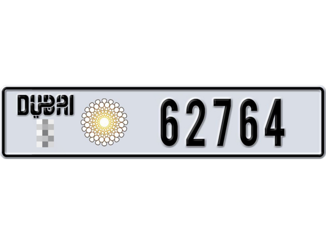 Dubai Plate number  * 62764 for sale - Long layout, Dubai logo, Full view