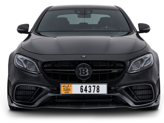 Dubai Plate number  * 64378 for sale - Long layout, Dubai logo, Full view