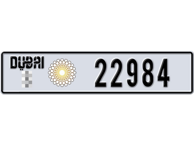 Dubai Plate number  * 22984 for sale - Long layout, Dubai logo, Full view