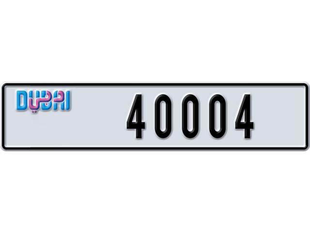 Dubai Plate number X 40004 for sale - Long layout, Dubai logo, Full view