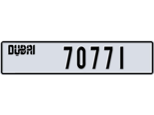 Dubai Plate number X 70771 for sale - Long layout, Dubai logo, Full view