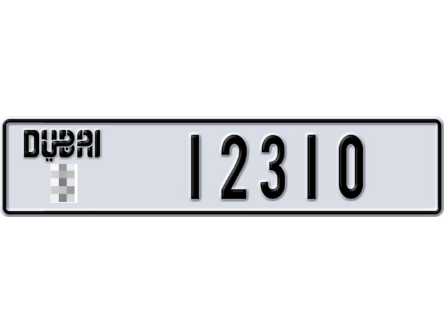 Dubai Plate number  * 12310 for sale - Long layout, Dubai logo, Full view